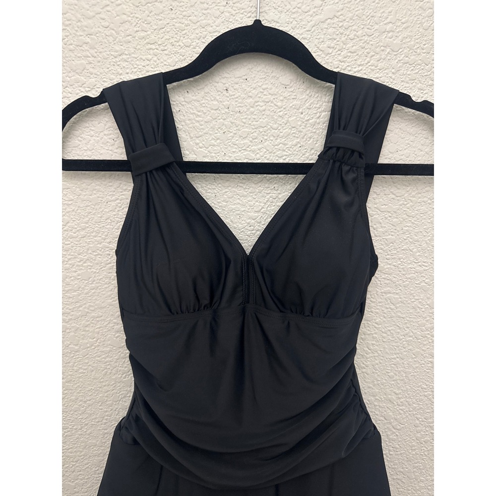 NWT RELLECIGA Black One Piece Skirt Swimsuit Size Small - Picture 2 of 12